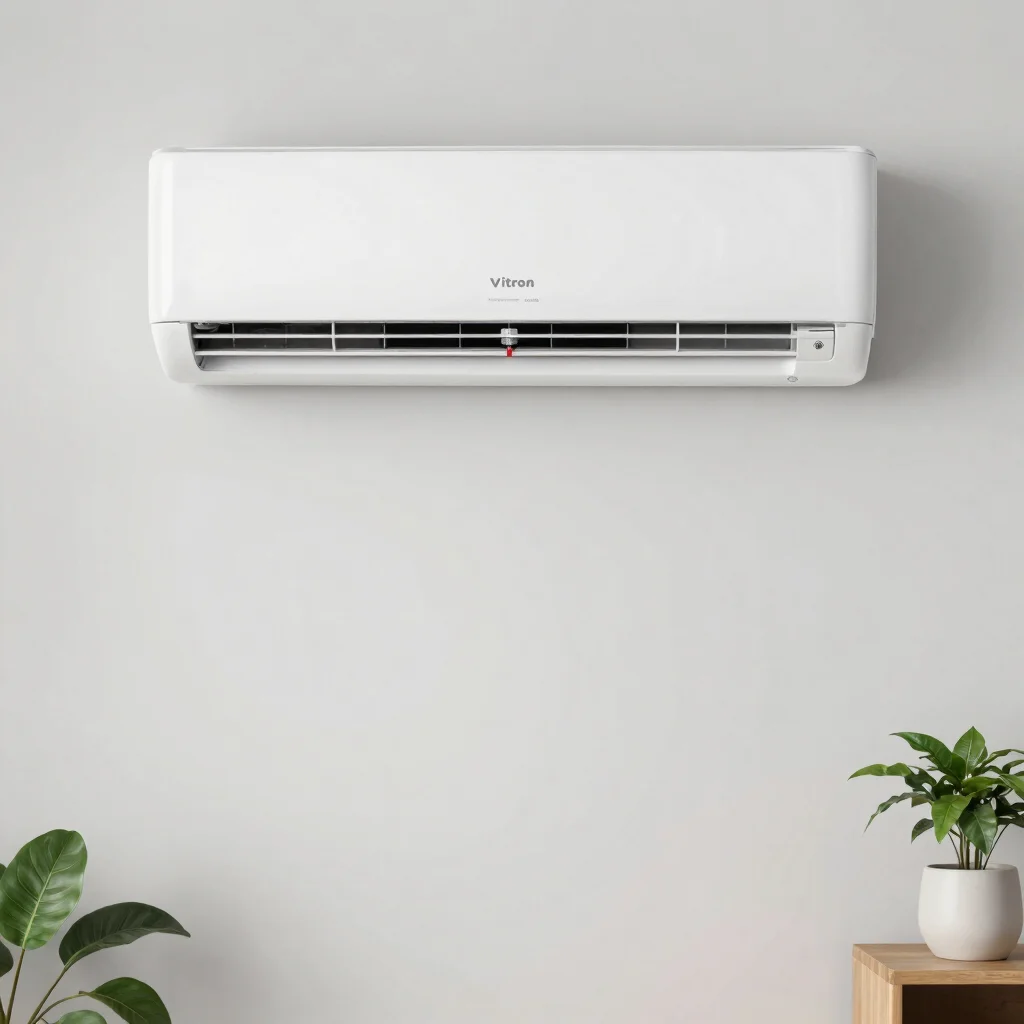 Product photo of a Vitron air conditioner, white background, clea